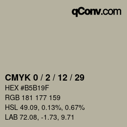 カラーコード: CMYK 0 / 2 / 12 / 29 | qconv.com