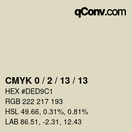 颜色代码: CMYK 0 / 2 / 13 / 13 | qconv.com