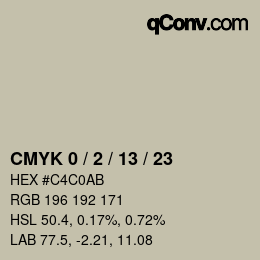 颜色代码: CMYK 0 / 2 / 13 / 23 | qconv.com