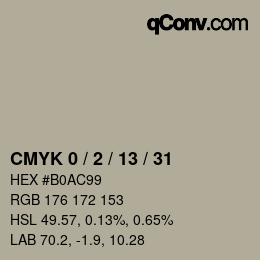 颜色代码: CMYK 0 / 2 / 13 / 31 | qconv.com
