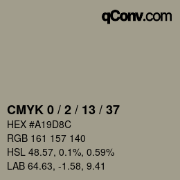 カラーコード: CMYK 0 / 2 / 13 / 37 | qconv.com