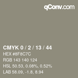 颜色代码: CMYK 0 / 2 / 13 / 44 | qconv.com