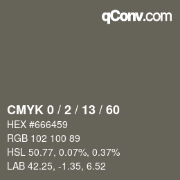 颜色代码: CMYK 0 / 2 / 13 / 60 | qconv.com
