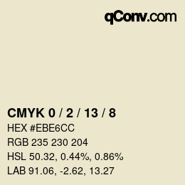 颜色代码: CMYK 0 / 2 / 13 / 8 | qconv.com
