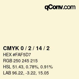 カラーコード: CMYK 0 / 2 / 14 / 2 | qconv.com