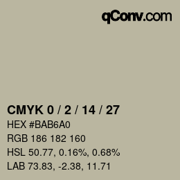 カラーコード: CMYK 0 / 2 / 14 / 27 | qconv.com
