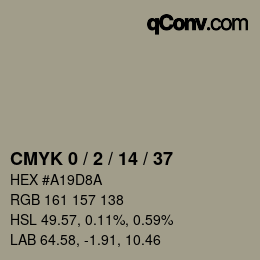 カラーコード: CMYK 0 / 2 / 14 / 37 | qconv.com