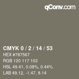 Color code: CMYK 0 / 2 / 14 / 53 | qconv.com