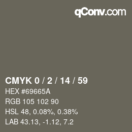 Color code: CMYK 0 / 2 / 14 / 59 | qconv.com