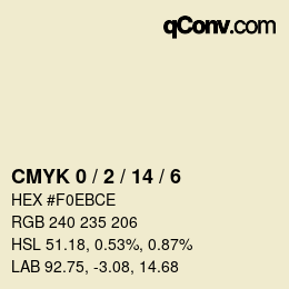 颜色代码: CMYK 0 / 2 / 14 / 6 | qconv.com