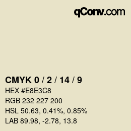 颜色代码: CMYK 0 / 2 / 14 / 9 | qconv.com