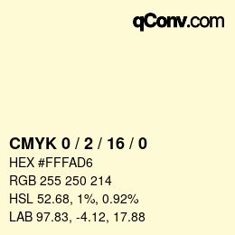 Color code: CMYK 0 / 2 / 16 / 0 | qconv.com