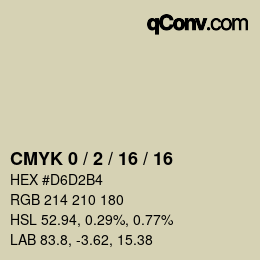カラーコード: CMYK 0 / 2 / 16 / 16 | qconv.com