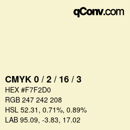 颜色代码: CMYK 0 / 2 / 16 / 3 | qconv.com
