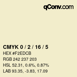 Color code: CMYK 0 / 2 / 16 / 5 | qconv.com