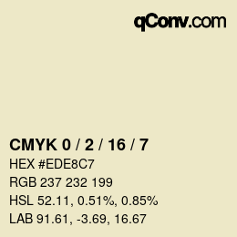 カラーコード: CMYK 0 / 2 / 16 / 7 | qconv.com