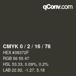 Color code: CMYK 0 / 2 / 16 / 78 | qconv.com