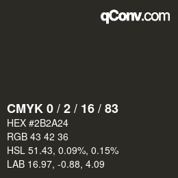 Color code: CMYK 0 / 2 / 16 / 83 | qconv.com