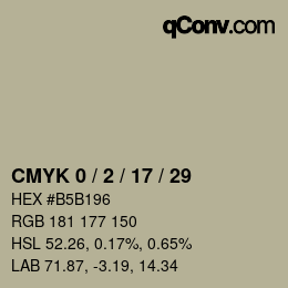 Color code: CMYK 0 / 2 / 17 / 29 | qconv.com