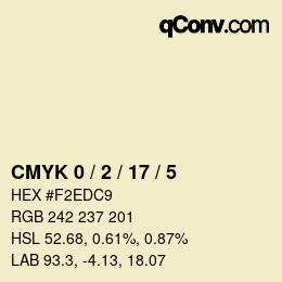 颜色代码: CMYK 0 / 2 / 17 / 5 | qconv.com