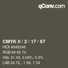 Color code: CMYK 0 / 2 / 17 / 67 | qconv.com