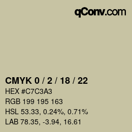 Farbcode: CMYK 0 / 2 / 18 / 22 | qconv.com