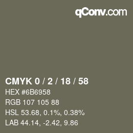 Color code: CMYK 0 / 2 / 18 / 58 | qconv.com