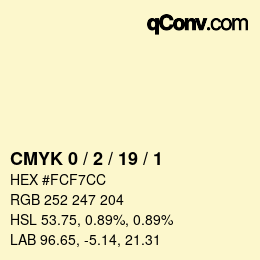 Color code: CMYK 0 / 2 / 19 / 1 | qconv.com