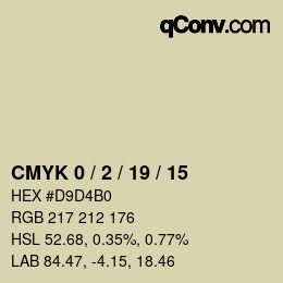 カラーコード: CMYK 0 / 2 / 19 / 15 | qconv.com