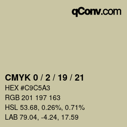 Color code: CMYK 0 / 2 / 19 / 21 | qconv.com