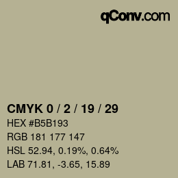 カラーコード: CMYK 0 / 2 / 19 / 29 | qconv.com