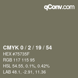 Color code: CMYK 0 / 2 / 19 / 54 | qconv.com