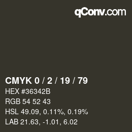 Color code: CMYK 0 / 2 / 19 / 79 | qconv.com