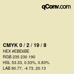 Farbcode: CMYK 0 / 2 / 19 / 8 | qconv.com