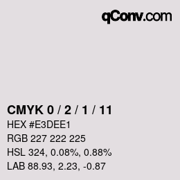 カラーコード: CMYK 0 / 2 / 1 / 11 | qconv.com