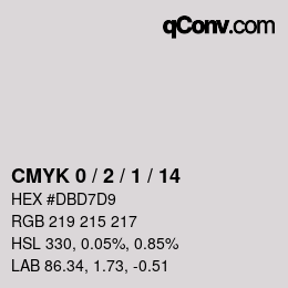 カラーコード: CMYK 0 / 2 / 1 / 14 | qconv.com