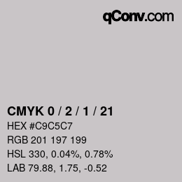 Color code: CMYK 0 / 2 / 1 / 21 | qconv.com