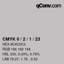 Color code: CMYK 0 / 2 / 1 / 23 | qconv.com