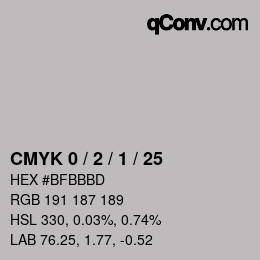 Color code: CMYK 0 / 2 / 1 / 25 | qconv.com