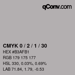 カラーコード: CMYK 0 / 2 / 1 / 30 | qconv.com