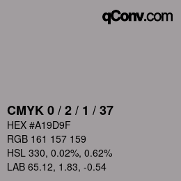 Color code: CMYK 0 / 2 / 1 / 37 | qconv.com