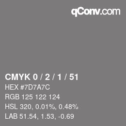 颜色代码: CMYK 0 / 2 / 1 / 51 | qconv.com