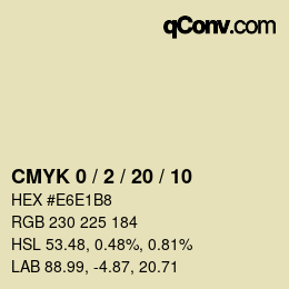 カラーコード: CMYK 0 / 2 / 20 / 10 | qconv.com