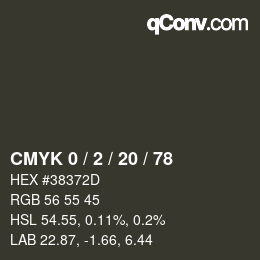 Color code: CMYK 0 / 2 / 20 / 78 | qconv.com