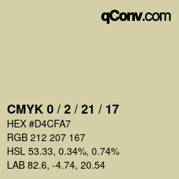 Farbcode: CMYK 0 / 2 / 21 / 17 | qconv.com