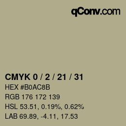 カラーコード: CMYK 0 / 2 / 21 / 31 | qconv.com