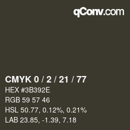 Color code: CMYK 0 / 2 / 21 / 77 | qconv.com