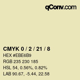 カラーコード: CMYK 0 / 2 / 21 / 8 | qconv.com