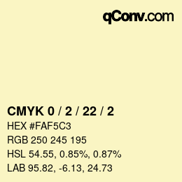 Color code: CMYK 0 / 2 / 22 / 2 | qconv.com