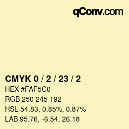 Color code: CMYK 0 / 2 / 23 / 2 | qconv.com